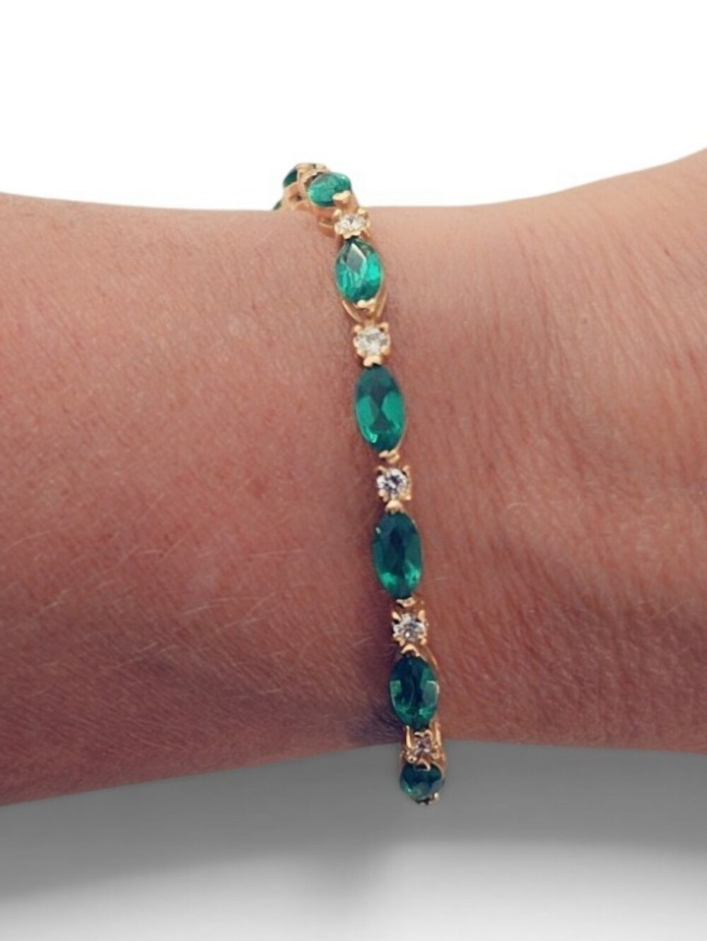 Gold Plated 925 Sterling Silver Topaz Tennis Bracelet